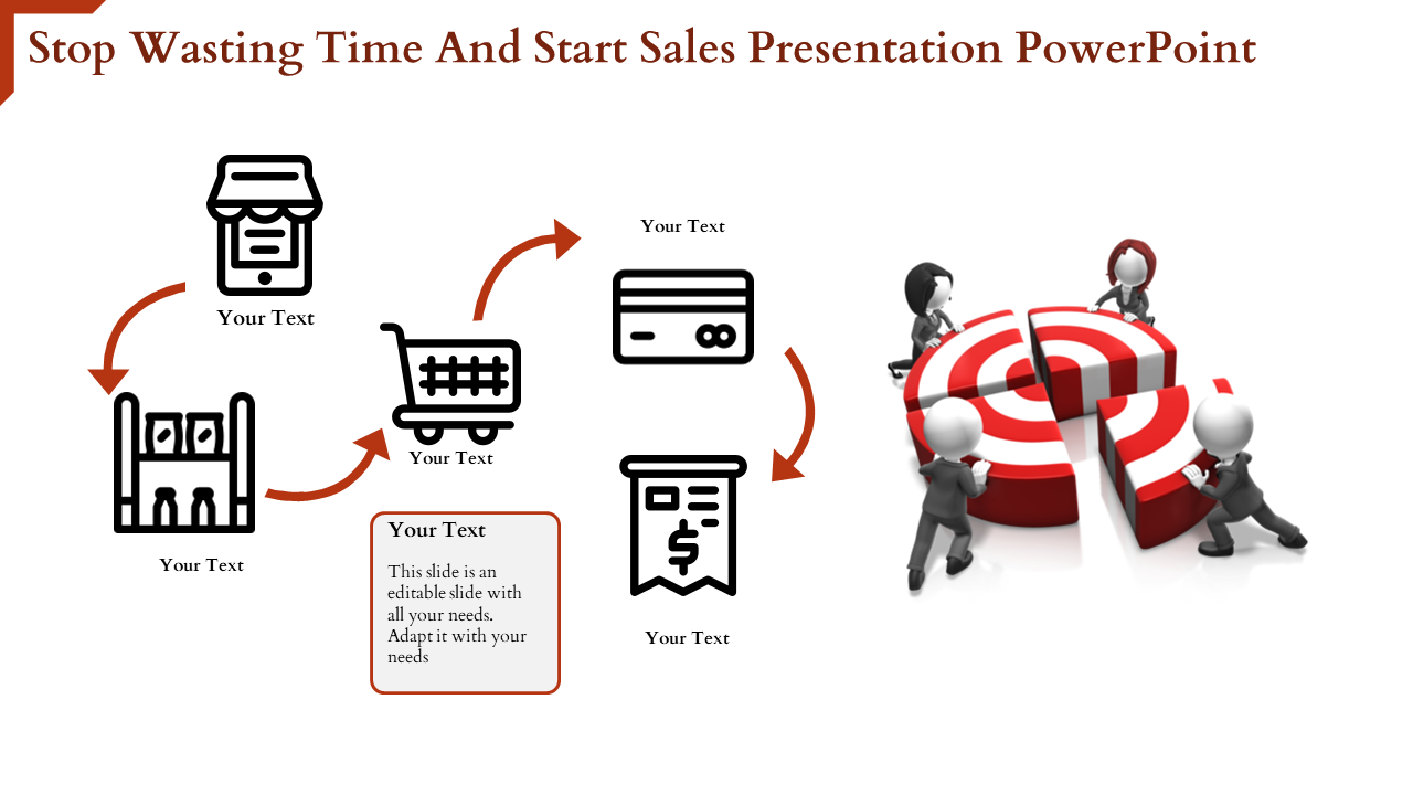 Fantastic Sales Presentation PowerPoint with One Noded Slide